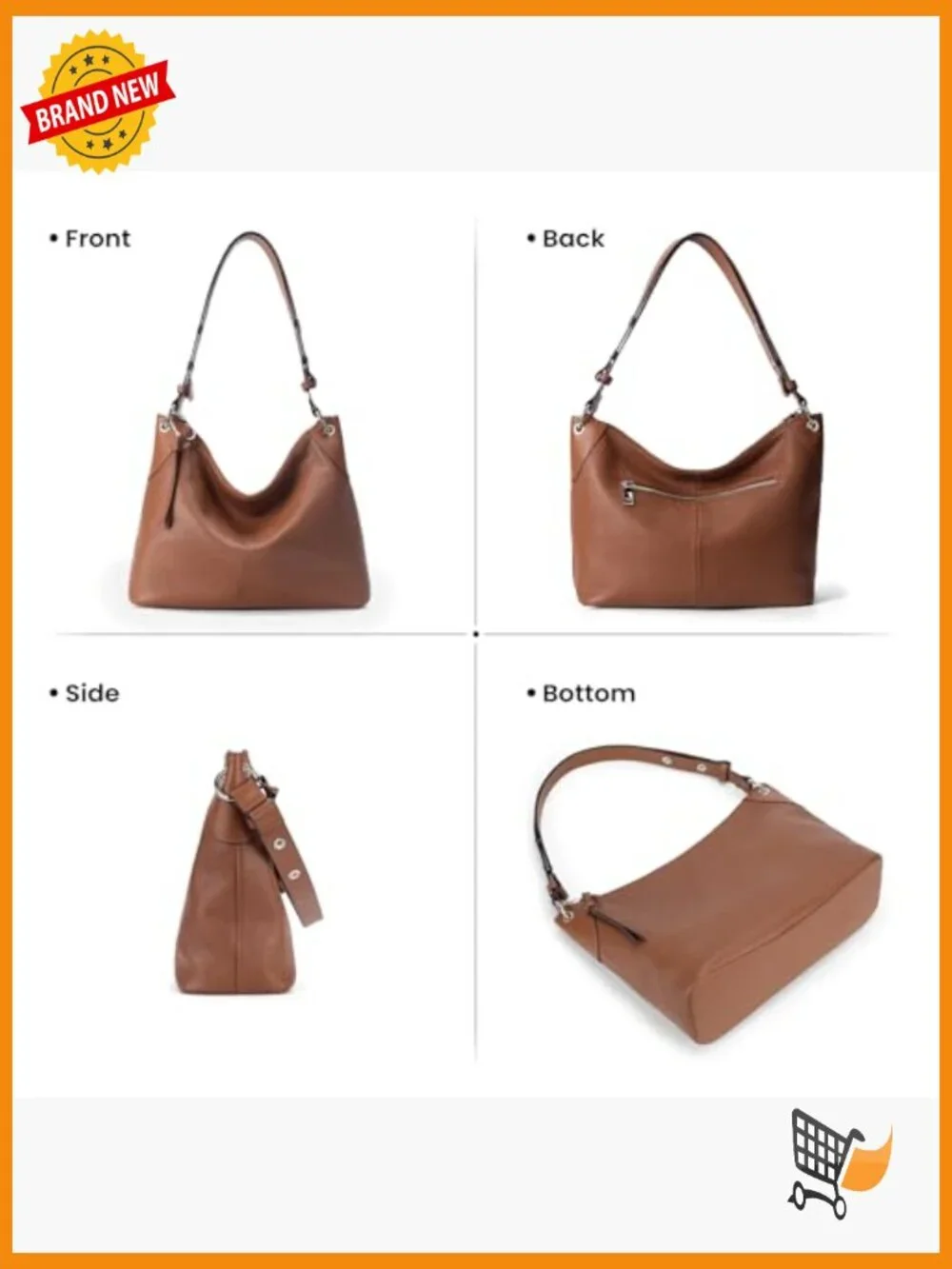 Genuine Leather Hobo Bag Crossbody Shoulder Bag